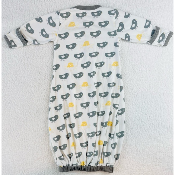 MONICA & ANDY • White/Grey/Yellow Baby Chick Print Sleeper Gown - Picture 2 of 16